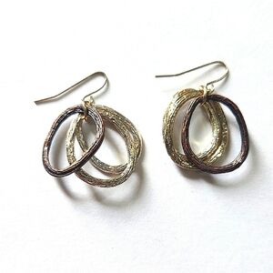 Chic Silver, Gold, Coppwr Multi-Hoop Earrings Fishhooks